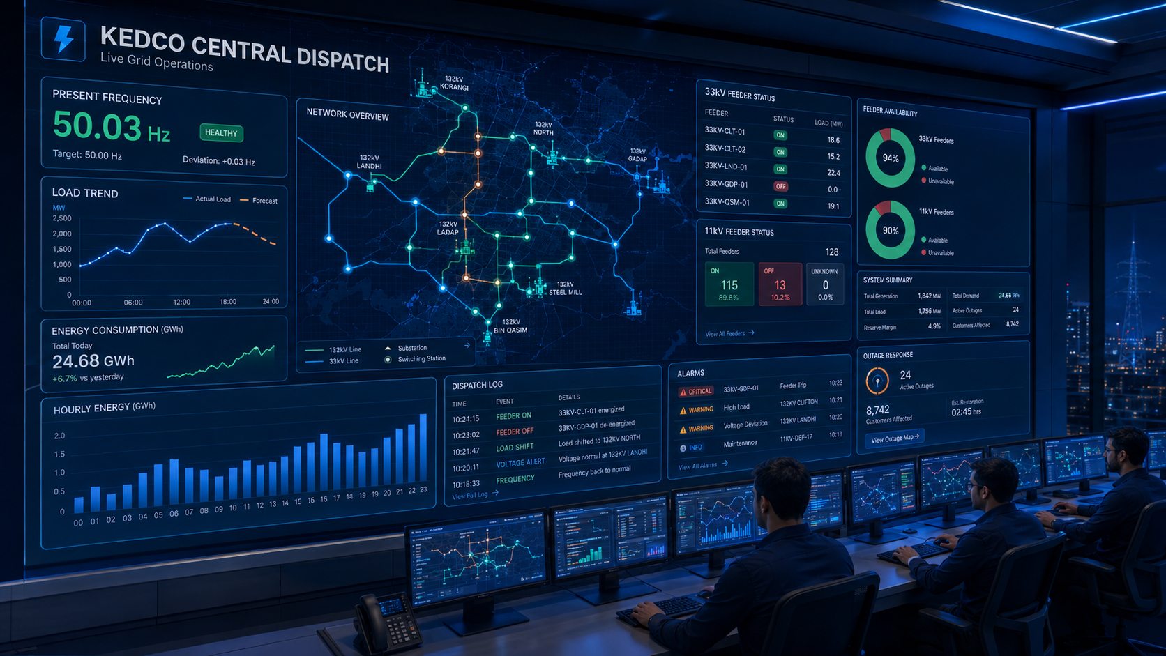 KEDCO central dispatch digital dashboard